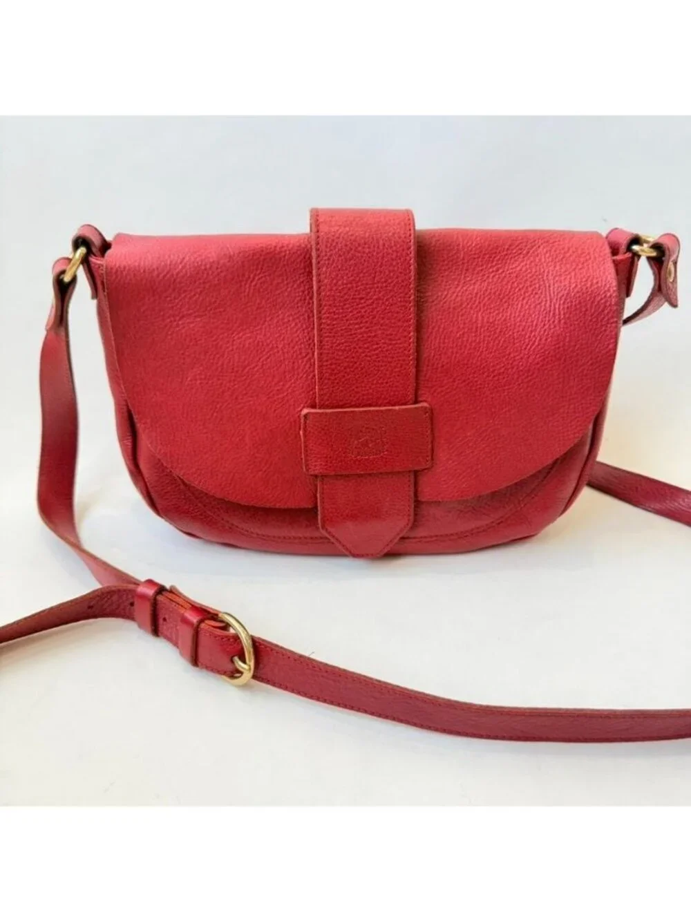 Il Bisonte Faust’s Leather Crossbody Shoulder Bag Red Italy